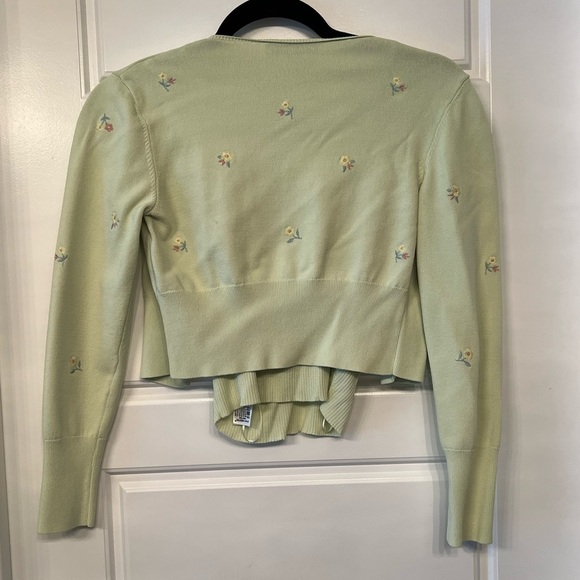 ZARA Knit Floral Embroidery Cardigan & Top - Picture 5 of 8